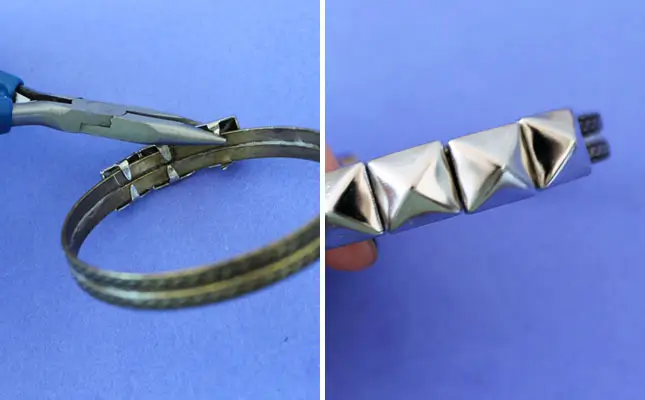 צמידי מתכת עם שדרוג של ניטים